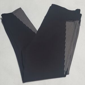 Elegant S2 Sportswear Black Leggings with White Detailing. Sz 1X